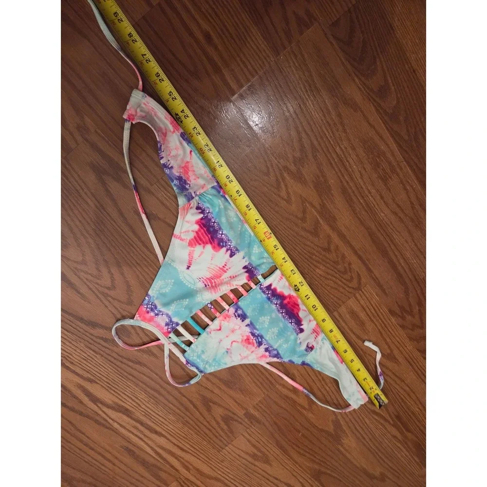 Collections by Catalina Women Tie Dye High Neck Bikini Top Blue Pink Medium 7-9